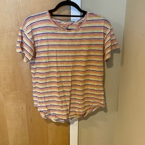 Madewell Striped Tee Size Small Blue Red Yellow